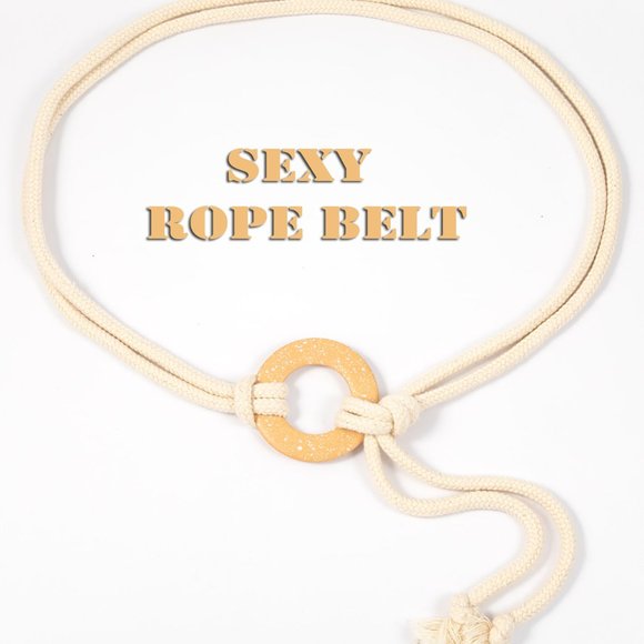 Sexy Rope Belt Round Buckle - Picture 2 of 3
